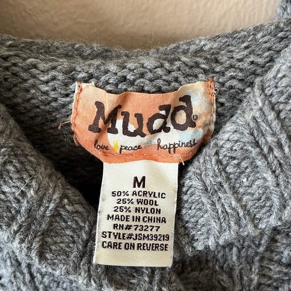Mudd Gray Hooded Long Sleeve Button Up Sweater Cardigan M - Picture 7 of 11